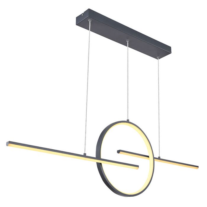 Design hanglamp Wieger, antraciet, metaal, warm tot koud wit verstelbare LED