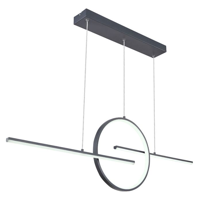 Design hanglamp Wieger, antraciet, metaal, warm tot koud wit verstelbare LED