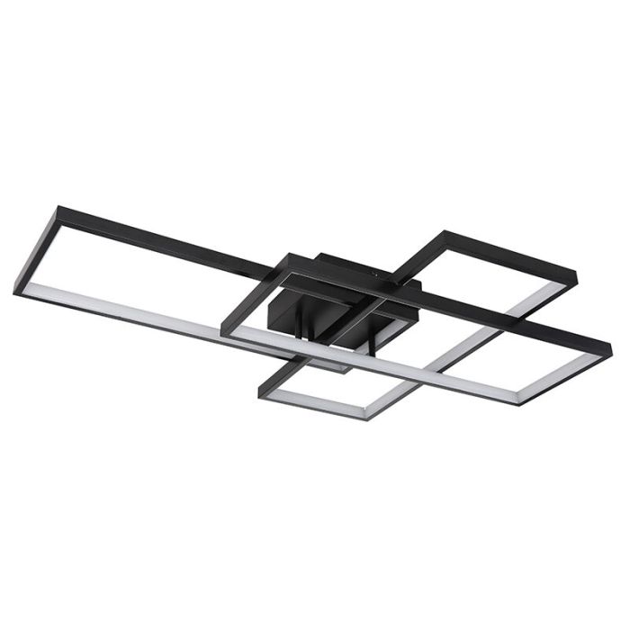 Moderne smart plafondlamp Terri, zwart, metaal, warm tot koud wit verstelbare LED