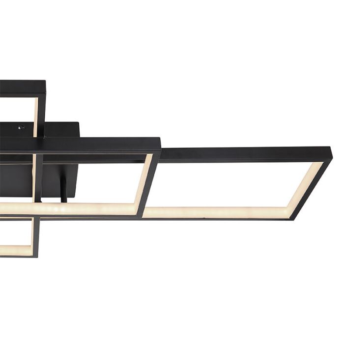 Moderne smart plafondlamp Terri, zwart, metaal, warm tot koud wit verstelbare LED