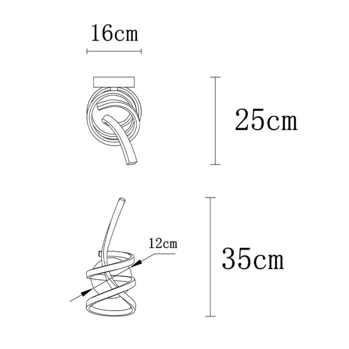 Gouden design wandlamp aluminium, Mouhsine, 18W, 3000K LED