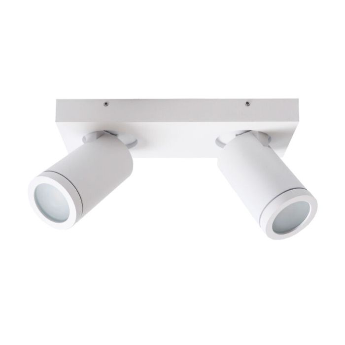 Witte badkamer plafondspot Kenan, 2L, IP44