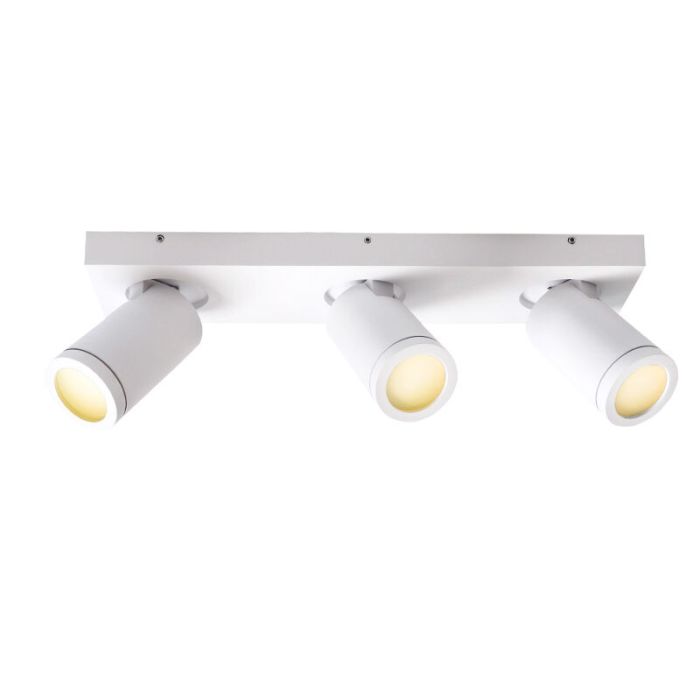 Witte badkamer plafondspot Kenan, 3L, IP44