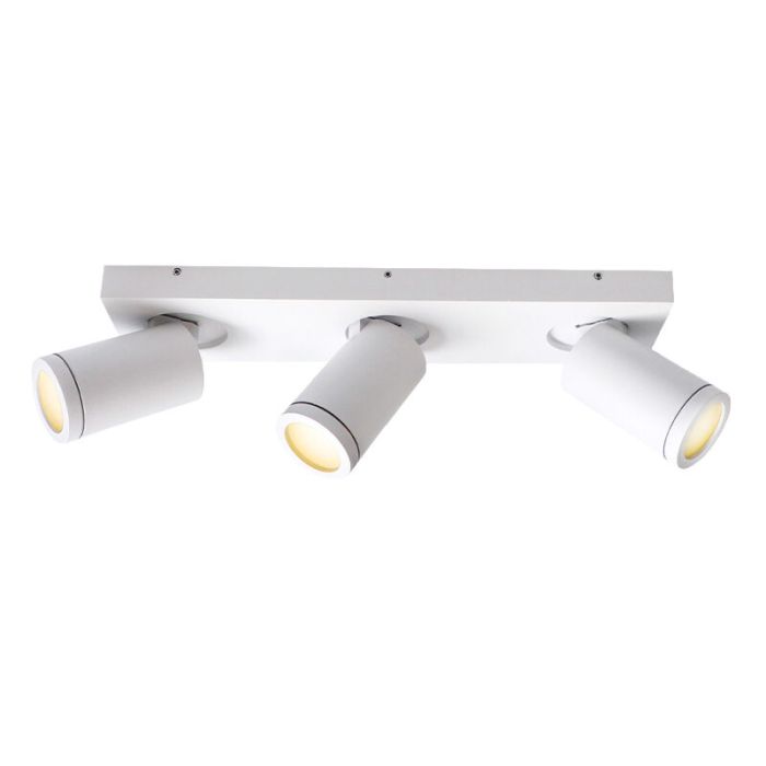 Witte badkamer plafondspot Kenan, 3L, IP44