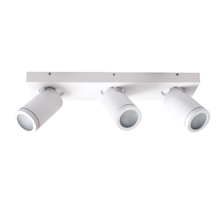 Witte badkamer plafondspot Kenan, 3L, IP44