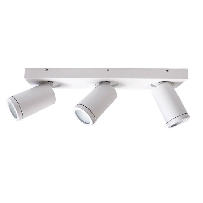 Witte badkamer plafondspot Kenan, 3L, IP44