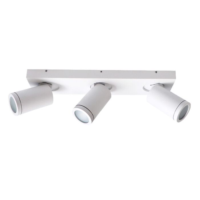 Witte badkamer plafondspot Kenan, 3L, IP44