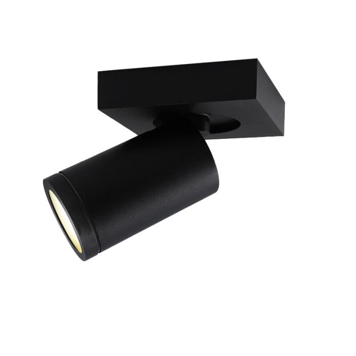 Zwarte badkamer plafondspot Kenan, 1L, IP44