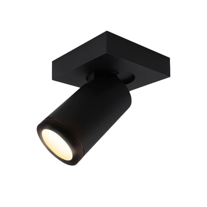Zwarte badkamer plafondspot Kenan, 1L, IP44