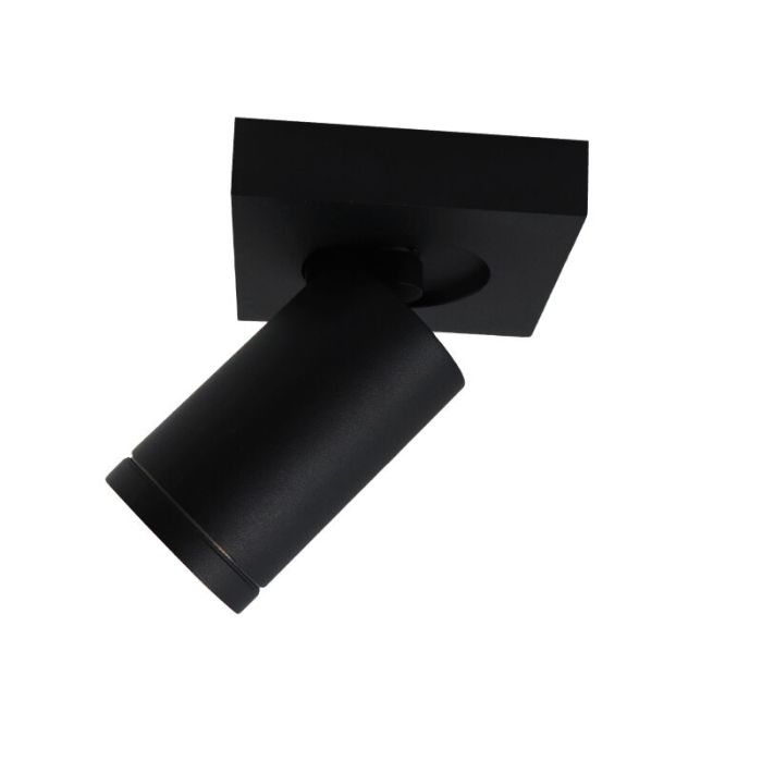 Zwarte badkamer plafondspot Kenan, 1L, IP44
