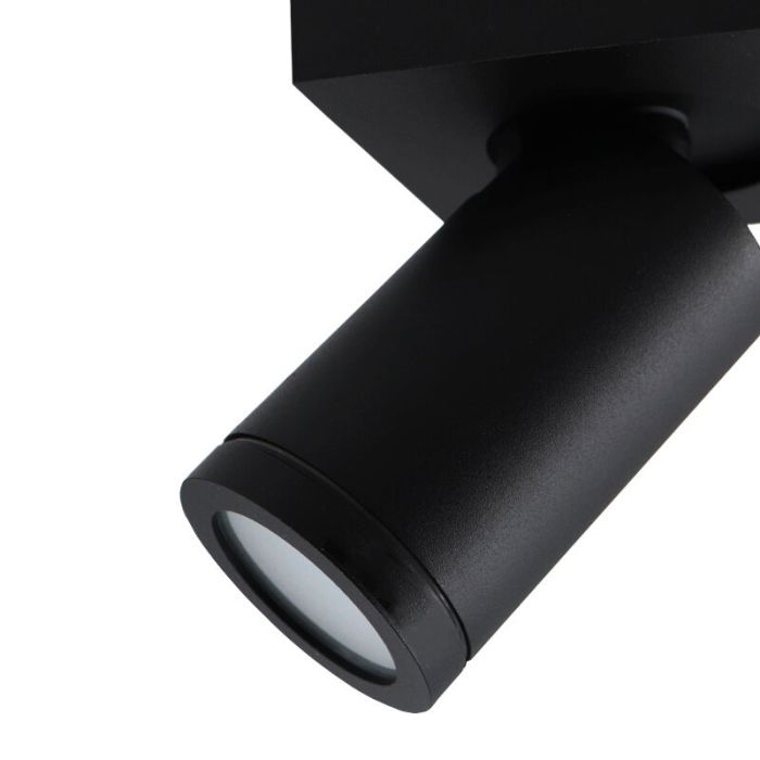 Zwarte badkamer plafondspot Kenan, 1L, IP44