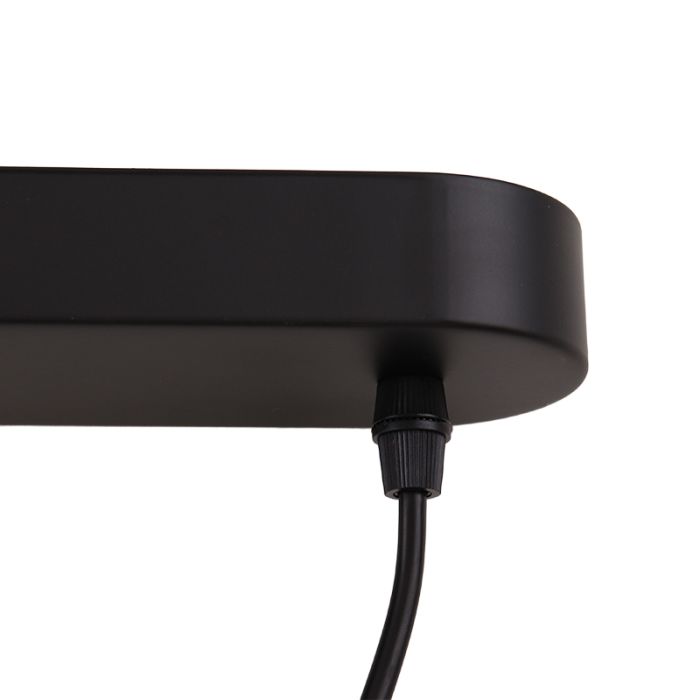 Aluminium hanglamp zonder kap zwart, Rika