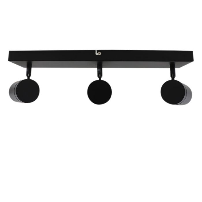 Zwarte plafondspot Ciara, aluminium, modern, IP44, 3L