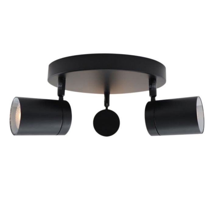 Zwarte plafondspot Ciara, aluminium, modern, IP44, 3L