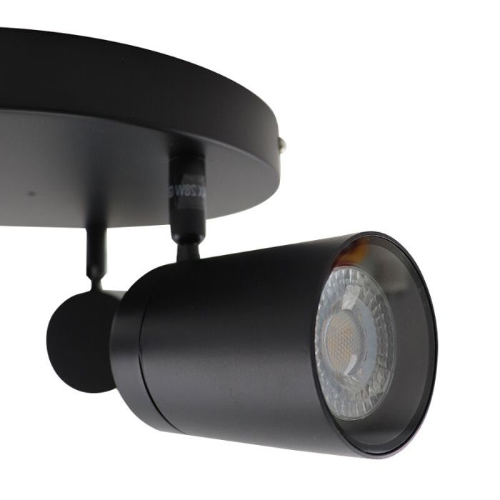 Zwarte plafondspot Ciara, aluminium, modern, IP44, 3L