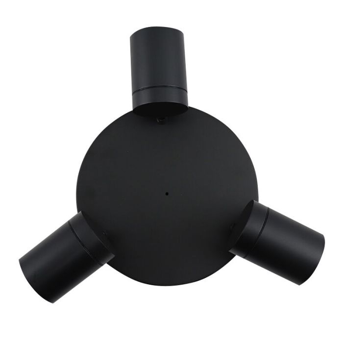 Zwarte plafondspot Ciara, aluminium, modern, IP44, 3L