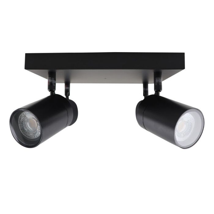 Zwarte plafondspot Ciara, aluminium, modern, IP44, 4L