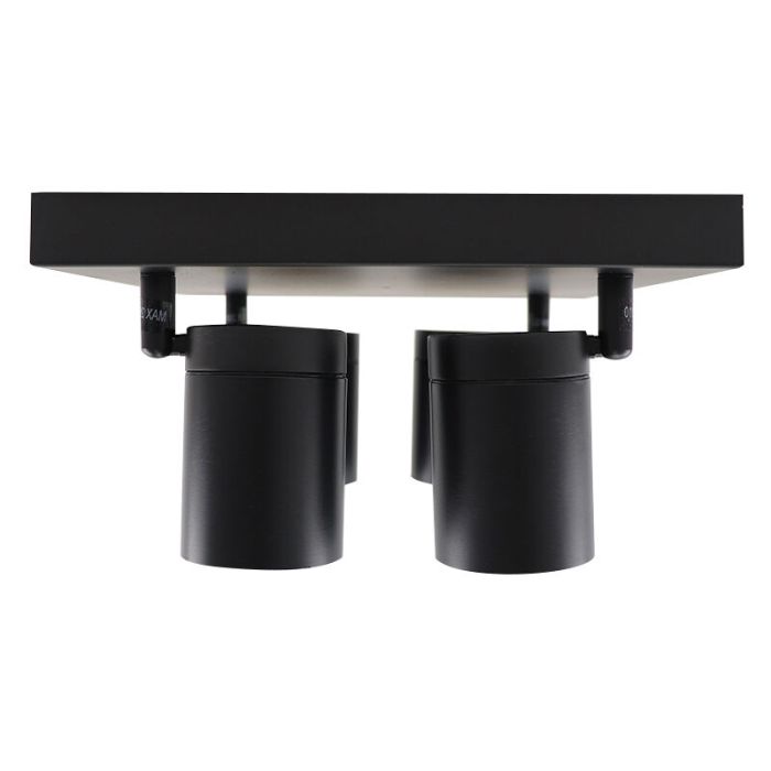 Zwarte plafondspot Ciara, aluminium, modern, IP44, 4L