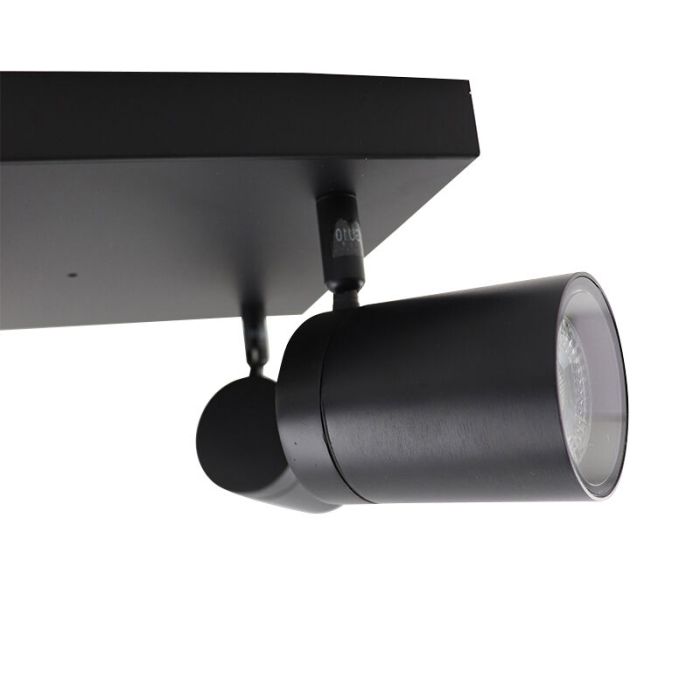Zwarte plafondspot Ciara, aluminium, modern, IP44, 4L