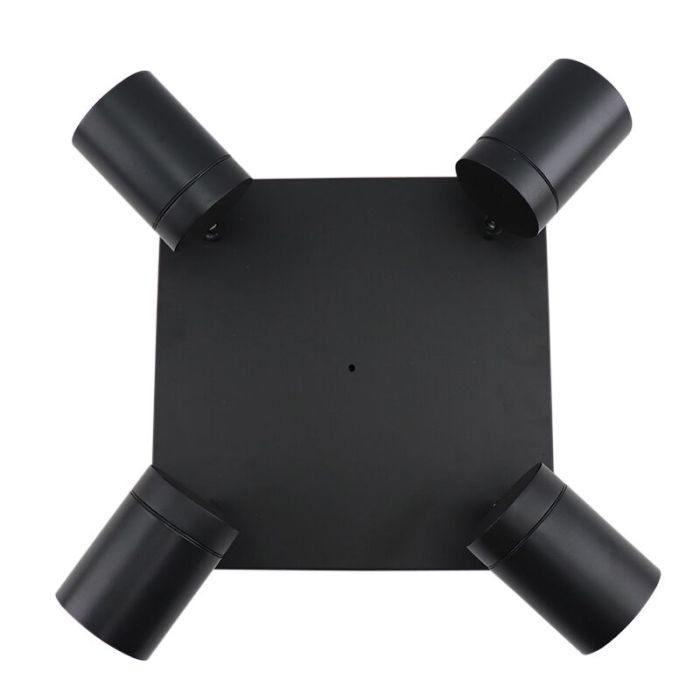 Zwarte plafondspot Ciara, aluminium, modern, IP44, 4L