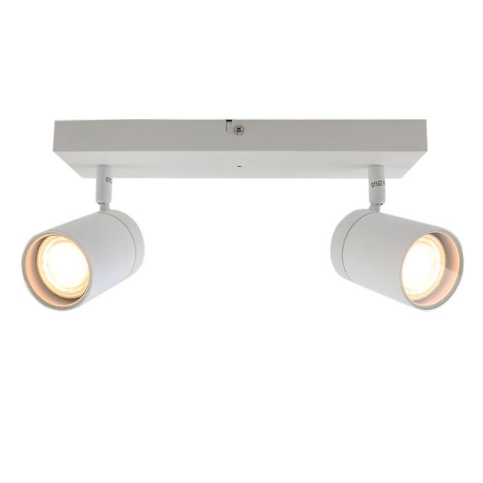 Witte plafondspot Ciara, aluminium, modern, IP44, 2L