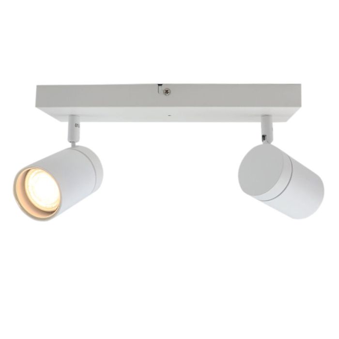 Witte plafondspot Ciara, aluminium, modern, IP44, 2L