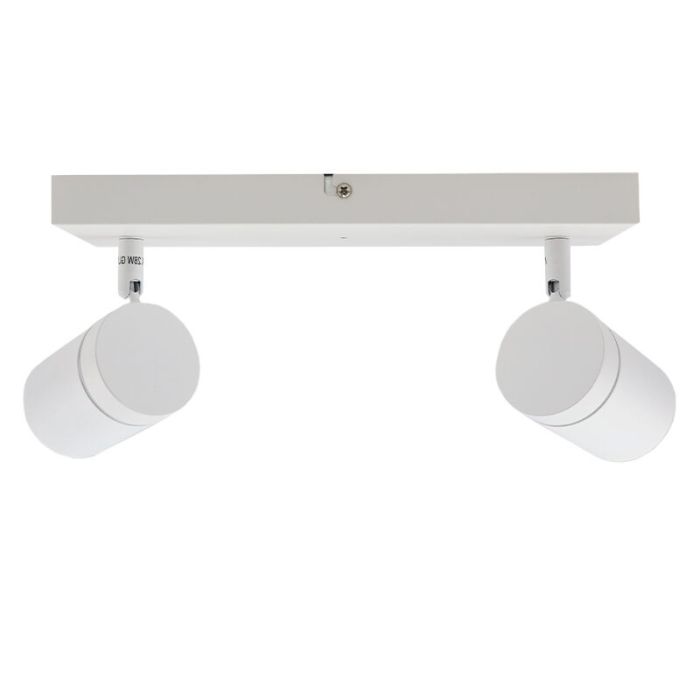 Witte plafondspot Ciara, aluminium, modern, IP44, 2L