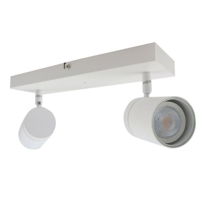 Witte plafondspot Ciara, aluminium, modern, IP44, 2L
