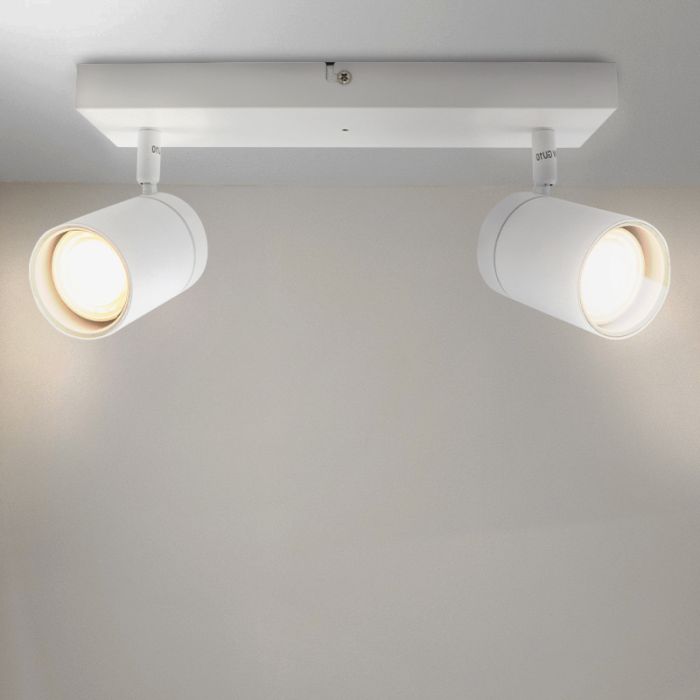 Witte plafondspot Ciara, aluminium, modern, IP44, 2L