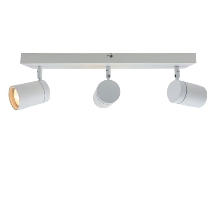 Witte plafondspot Ciara, aluminium, modern, IP44, 3L