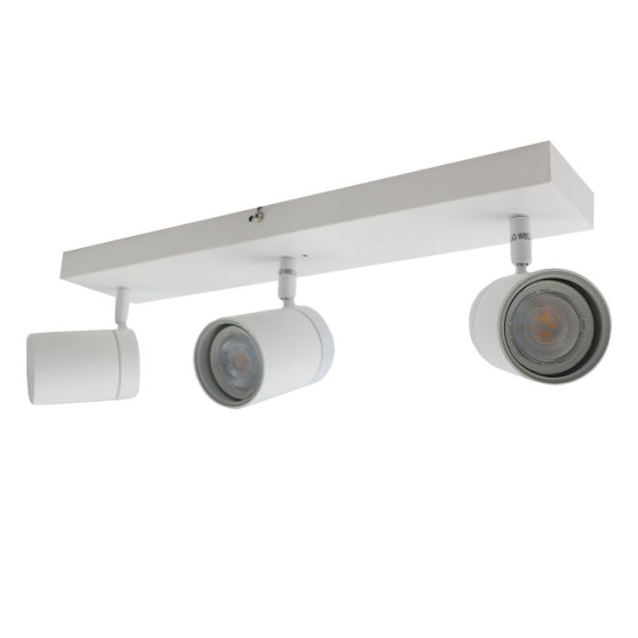 Witte plafondspot Ciara, aluminium, modern, IP44, 3L