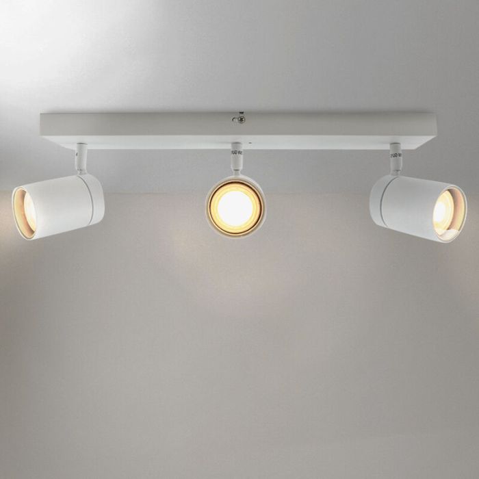 Witte plafondspot Ciara, aluminium, modern, IP44, 3L