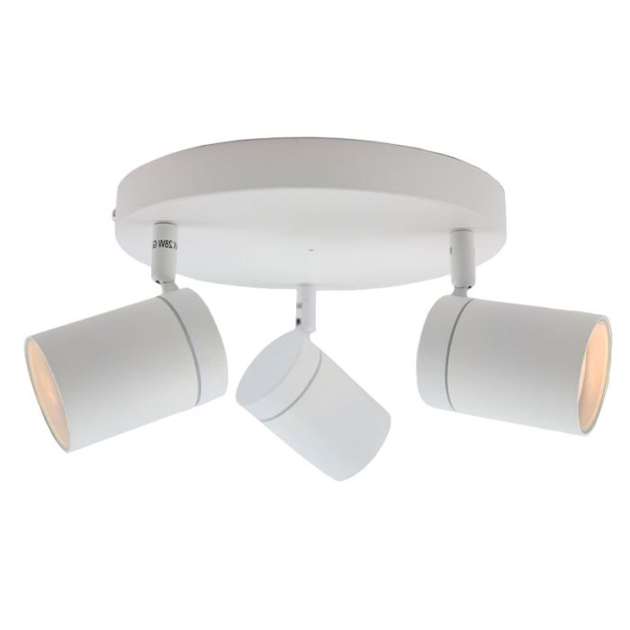 Witte plafondspot Ciara, aluminium, modern, IP44, 3L