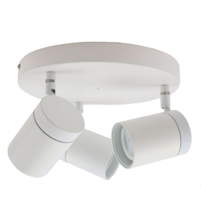 Witte plafondspot Ciara, aluminium, modern, IP44, 3L
