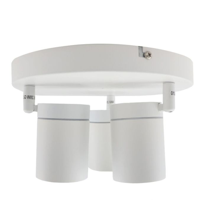 Witte plafondspot Ciara, aluminium, modern, IP44, 3L