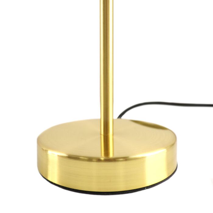 Design tafellamp Skip, goud met rookglas, Rond, 3L
