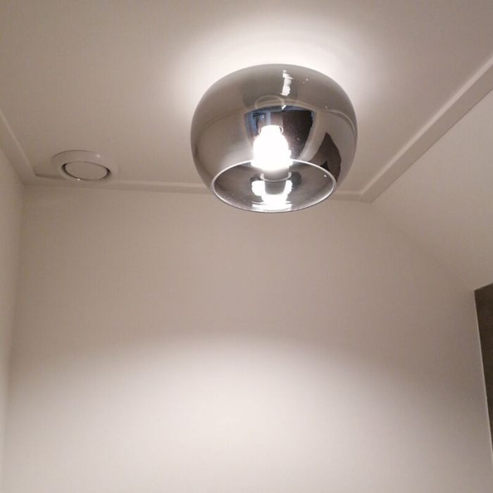 Grijze plafondlamp Vidro, glas, design, medium
