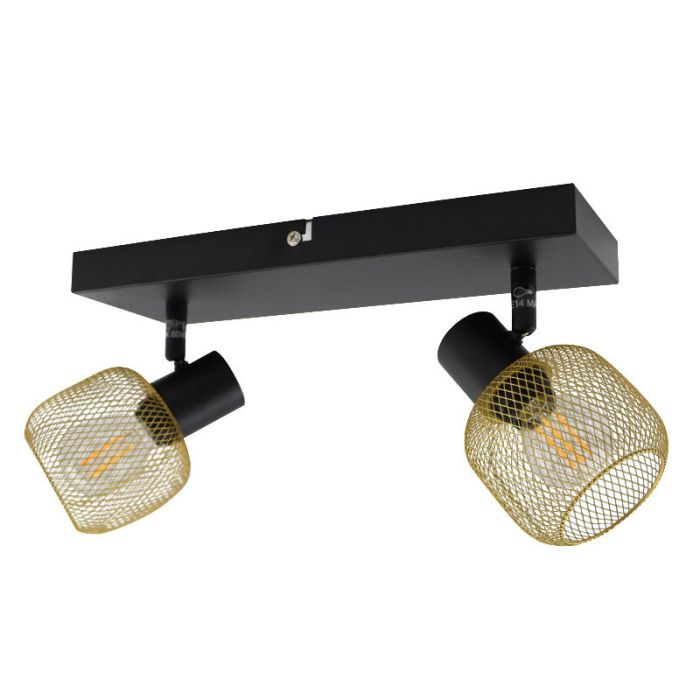 Gouden plafondspot Emado, aluminium, industrieel, 2L