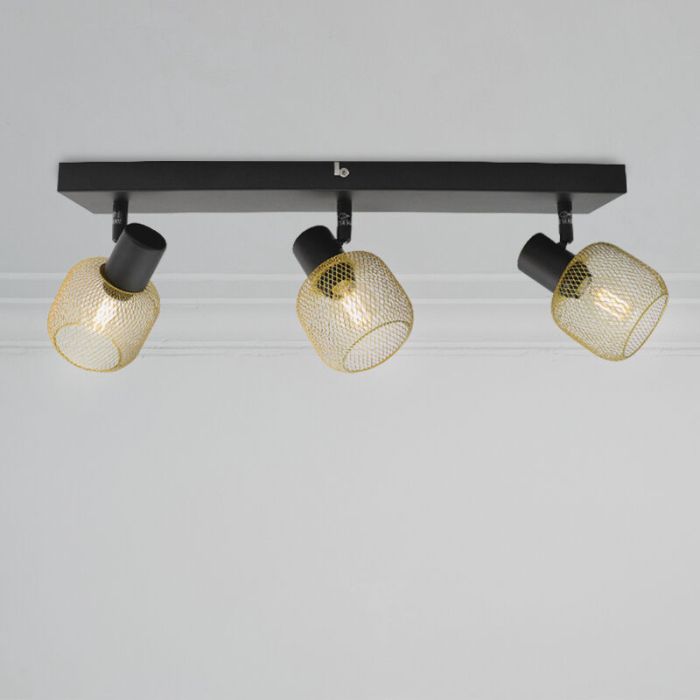 Gouden plafondspot Emado, aluminium, industrieel, 3L