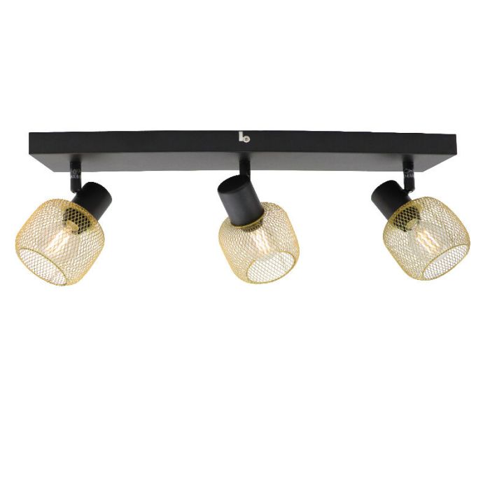 Gouden plafondspot Emado, aluminium, industrieel, 3L