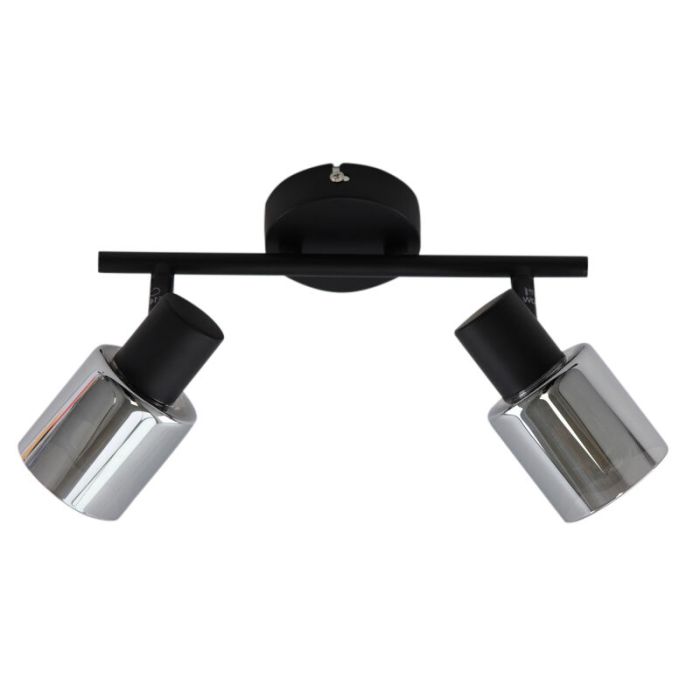 Zwarte plafondspot Crystal, glas, design, 2L