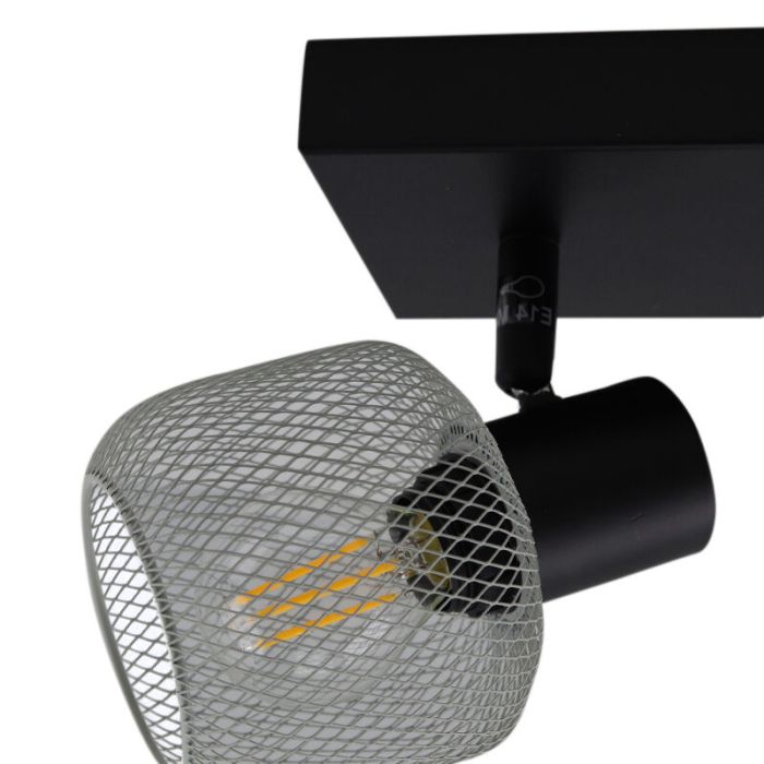 Grijze plafondspot Emado, metaal, industrieel, 3L