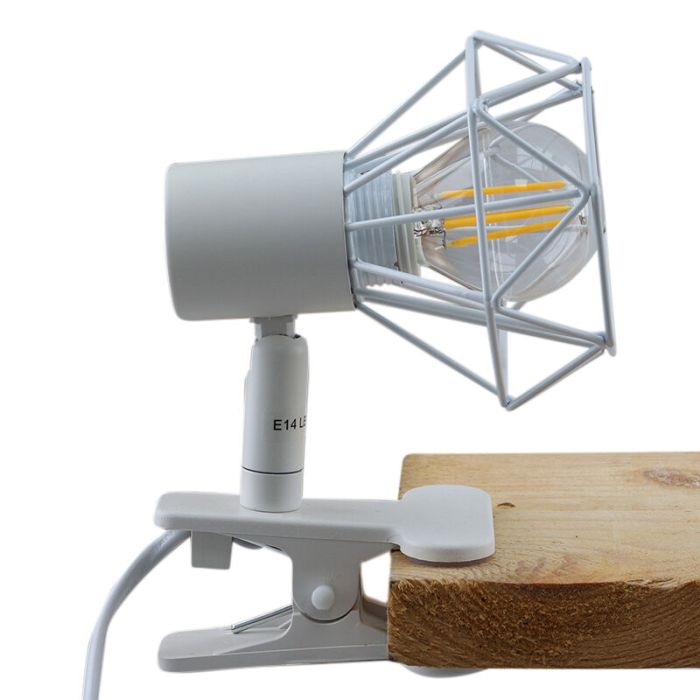 Witte klemspot Jaylano, metaal, industrieel