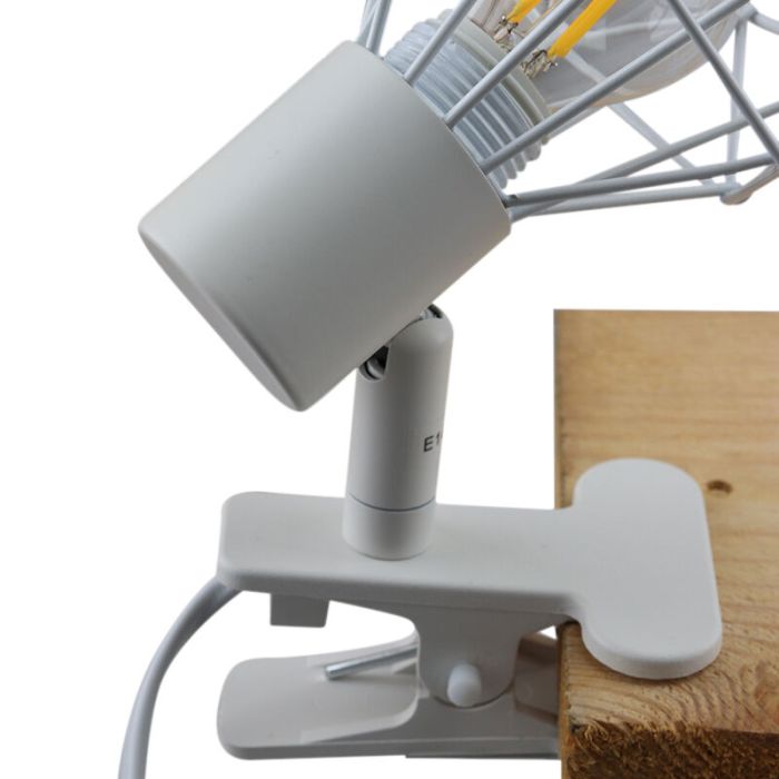 Witte klemspot Jaylano, metaal, industrieel