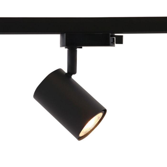 3M zwart 1-fase railverlichting systeem met hoekstuk + 5 Elena railspots