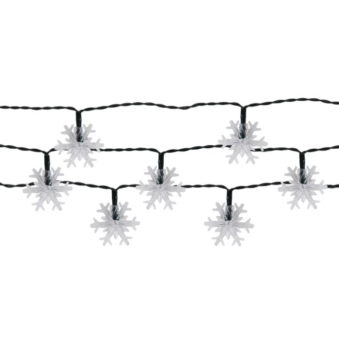 Sneeuwvlokken solar snoer tuinverlichting 50 LED warm wit