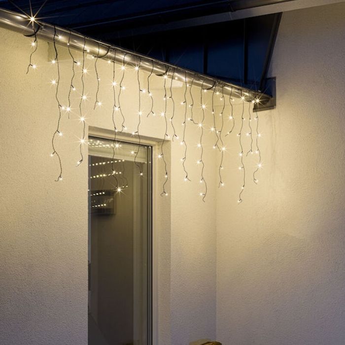 9 meter koppelbare ijspegelverlichting, 70 cm hoog, warm wit, IP44, Basic