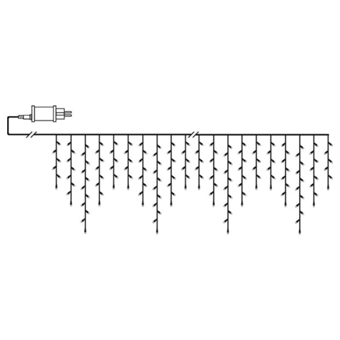 9 meter koppelbare ijspegelverlichting, 70 cm hoog, warm wit, IP44, Basic
