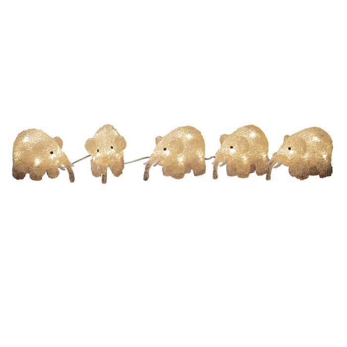 5 LED olifanten, voor binnen en buiten