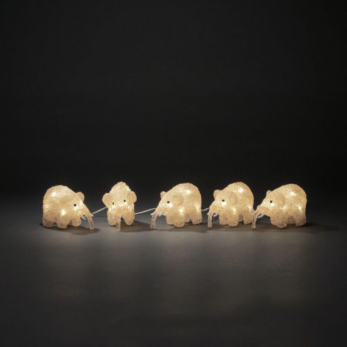 5 LED olifanten, voor binnen en buiten